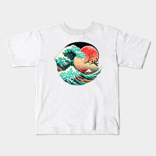 Waves by the sunset Kids T-Shirt